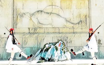 Σεβασμός στο Μνημείο του Άγνωστου Στρατιώτη και στα θύματα των Τεμπών